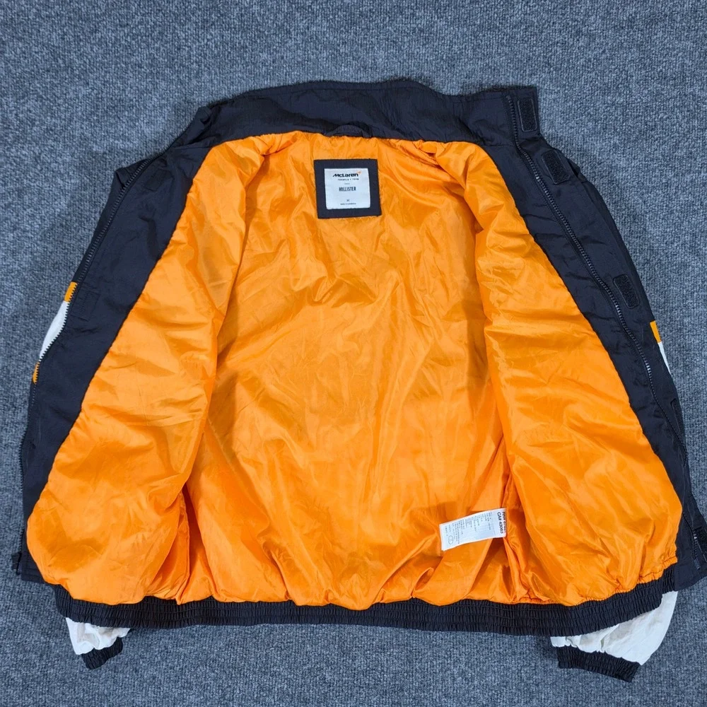 Hollister McLaren Formula 1 Team Racing Jacket Mens Medium Black Orange White F1